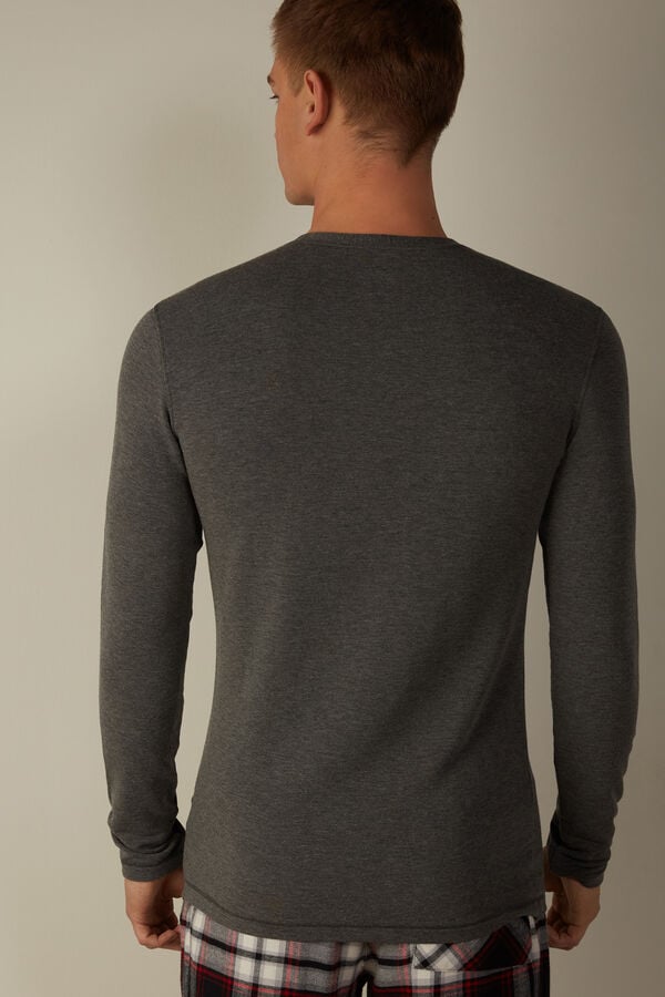 Intimssimi Long-Sleeve Modal-Cashmere Top Dark Grey | ZUSMJ14035