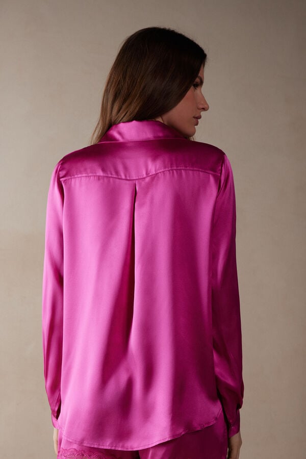 Intimssimi Long Sleeve Silk Shirt Pink | USJZR58573