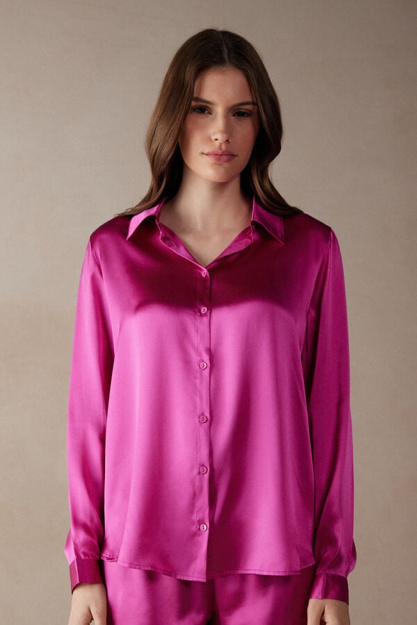 Intimssimi Long Sleeve Silk Shirt Pink | USJZR58573