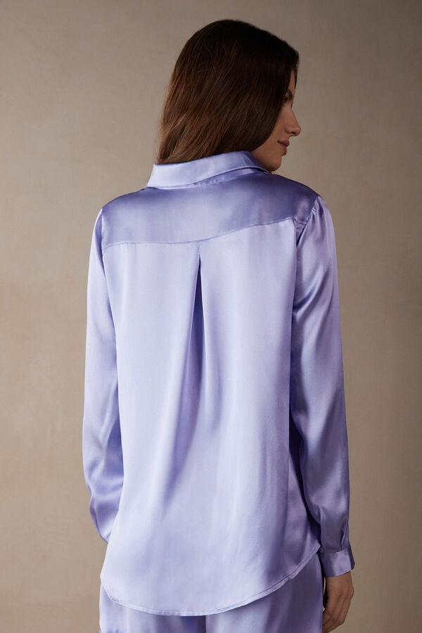 Intimssimi Long Sleeve Silk Shirt Violet | SUSNY45132