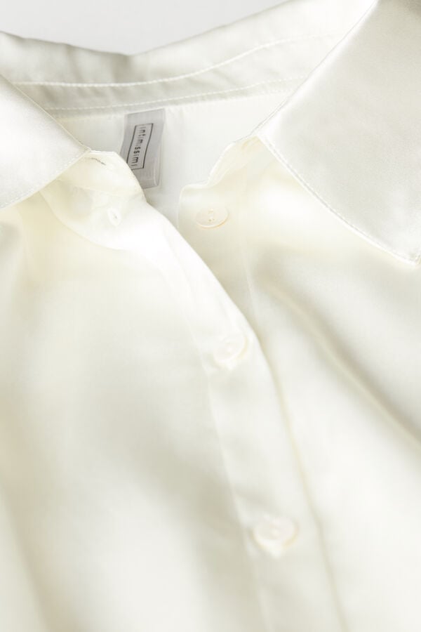 Intimssimi Long Sleeve Silk Shirt White | BUSSD69318