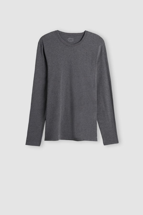 Intimssimi Long-Sleeve Supima® Cotton Top Dark Grey | EUSVG84852