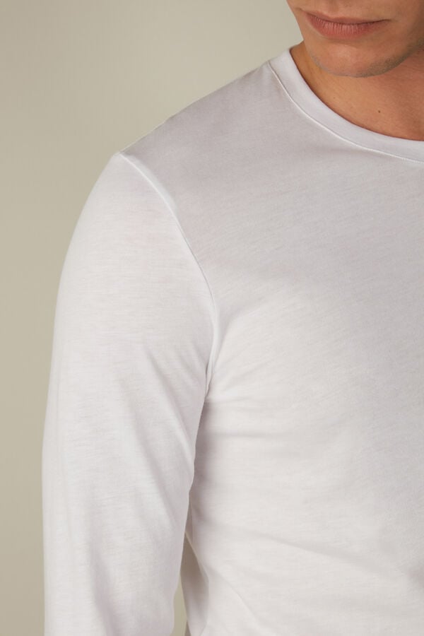 Intimssimi Long-Sleeve Supima® Cotton Top White | PUSQX34832