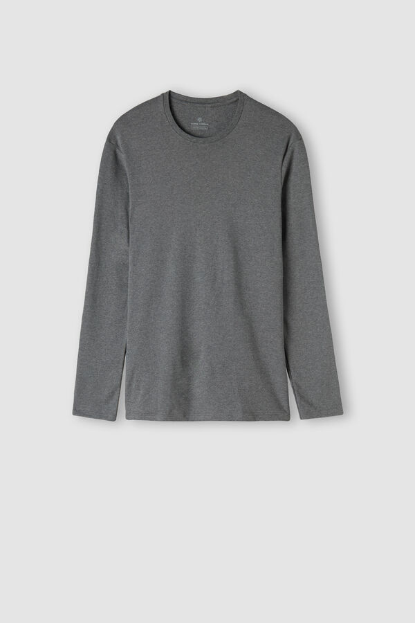 Intimssimi Long Sleeve Top in Warm Cotton Dark Grey | BUSSO36875