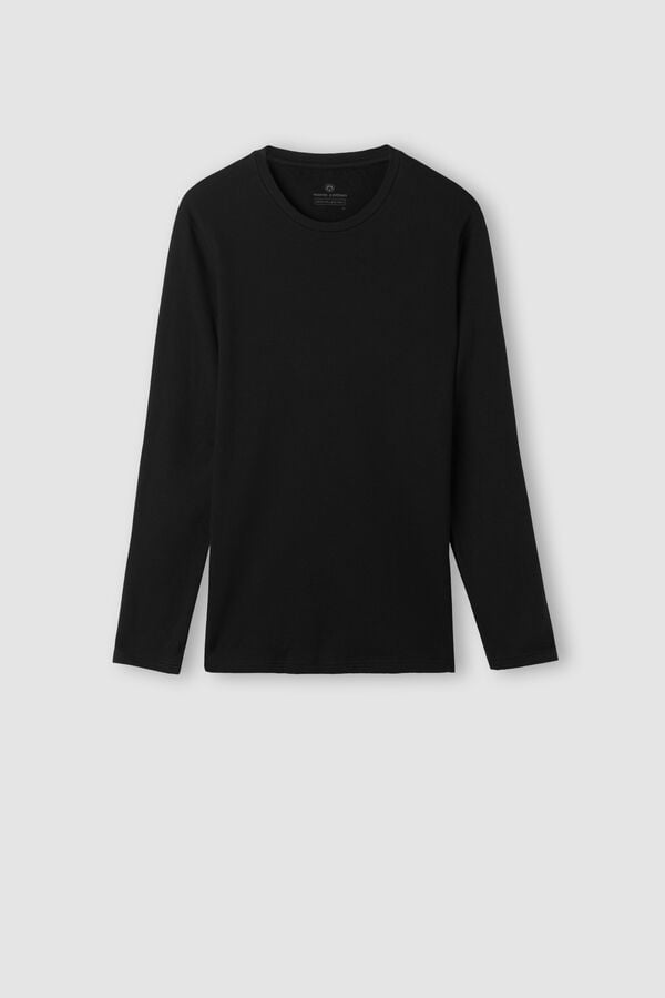 Intimssimi Long Sleeve Top in Warm Cotton Black | LUSSX59459