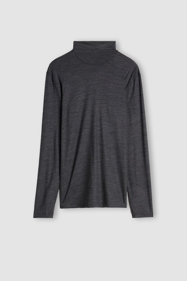 Intimssimi Long-sleeve High-Neck Merino-Wool Top Dark Grey | USXBR58218