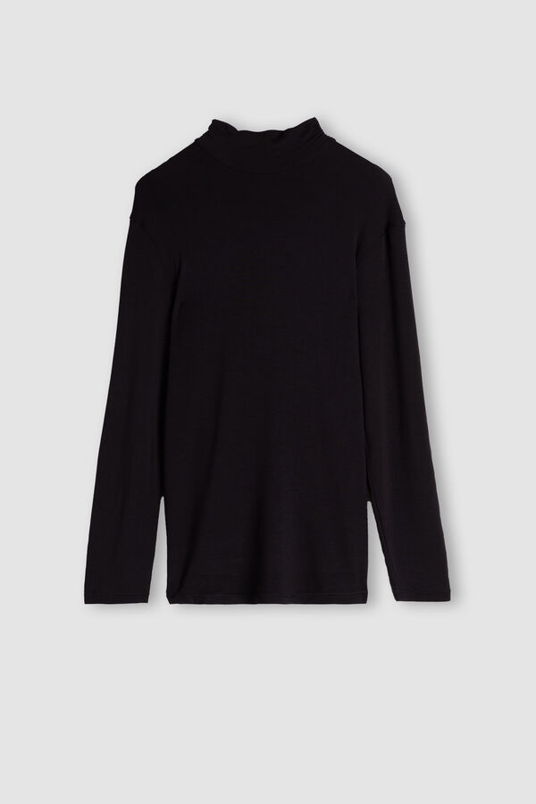 Intimssimi Long-sleeve High-Neck Modal-Cashmere Top Black | MUSHR72771