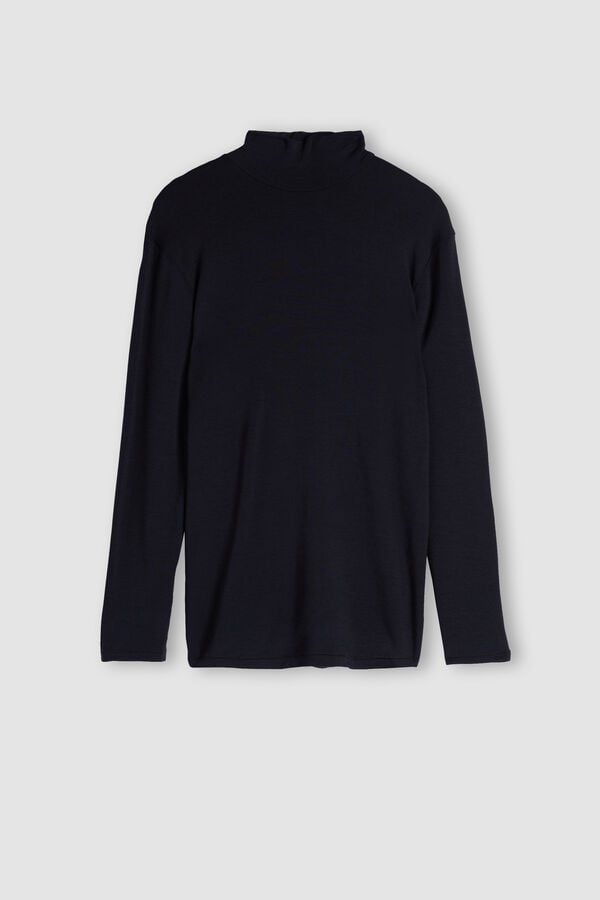 Intimssimi Long-sleeve High-Neck Modal-Cashmere Top Black | ZUSMJ49071