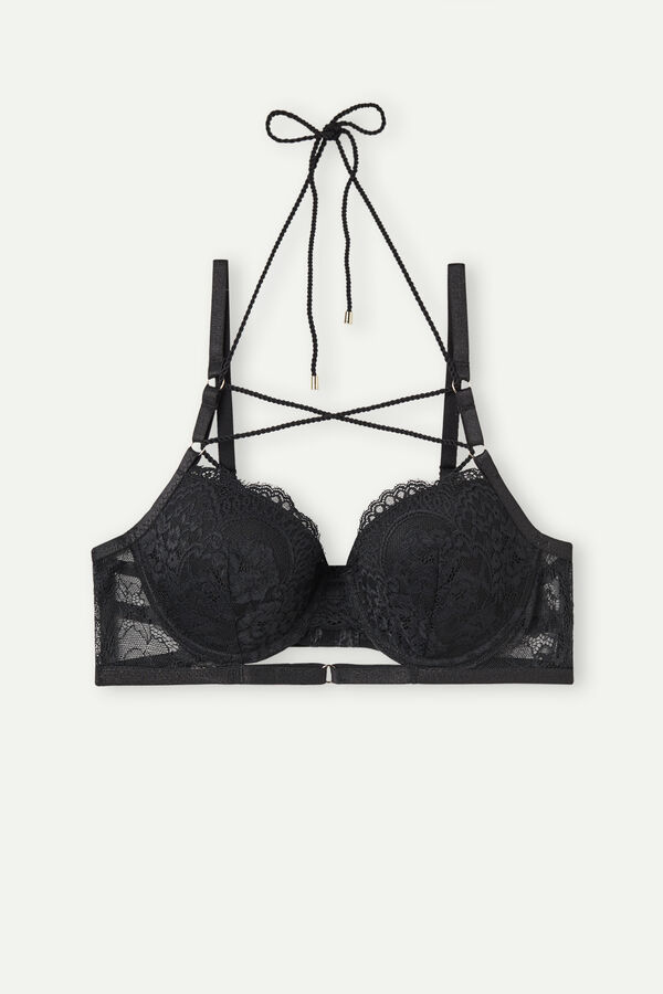 Intimssimi Loosen Heartstrings Sofia Balconette Bra Black | FUSUI11200