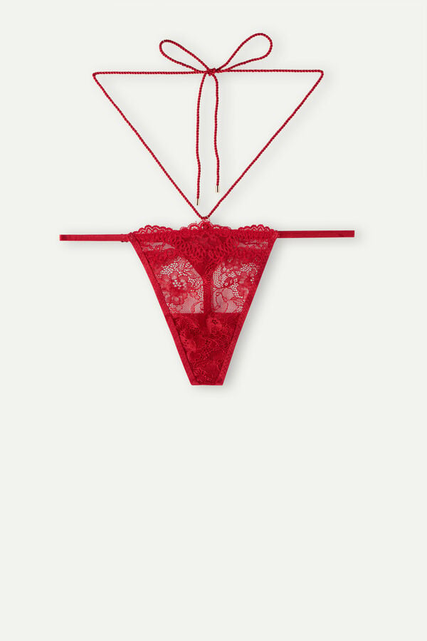 Intimssimi Loosen Heartstrings String Thong Red | USQCS95088