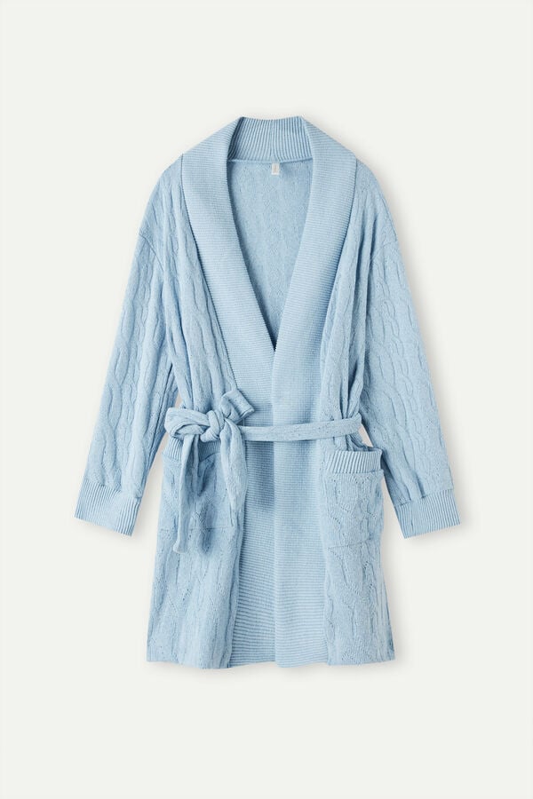 Intimssimi Lost in Fields Braided Robe Light Blue | YUSVQ81087