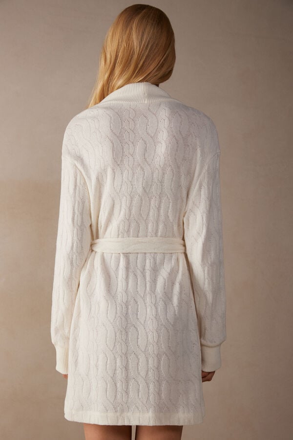 Intimssimi Lost in Fields Braided Robe White | USNZX49793