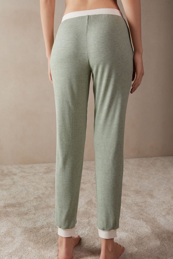 Intimssimi Lost in Fields Full Length Pants in Modal Green | DUSVO49132