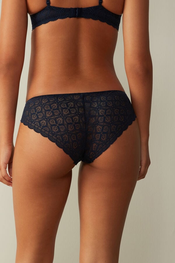 Intimssimi Low Rise Lace Panties Blue | USIIZ34713