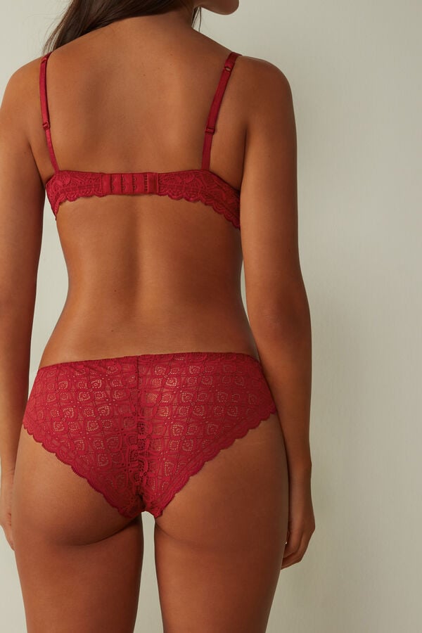 Intimssimi Low Rise Lace Panties Red | USJVR77747