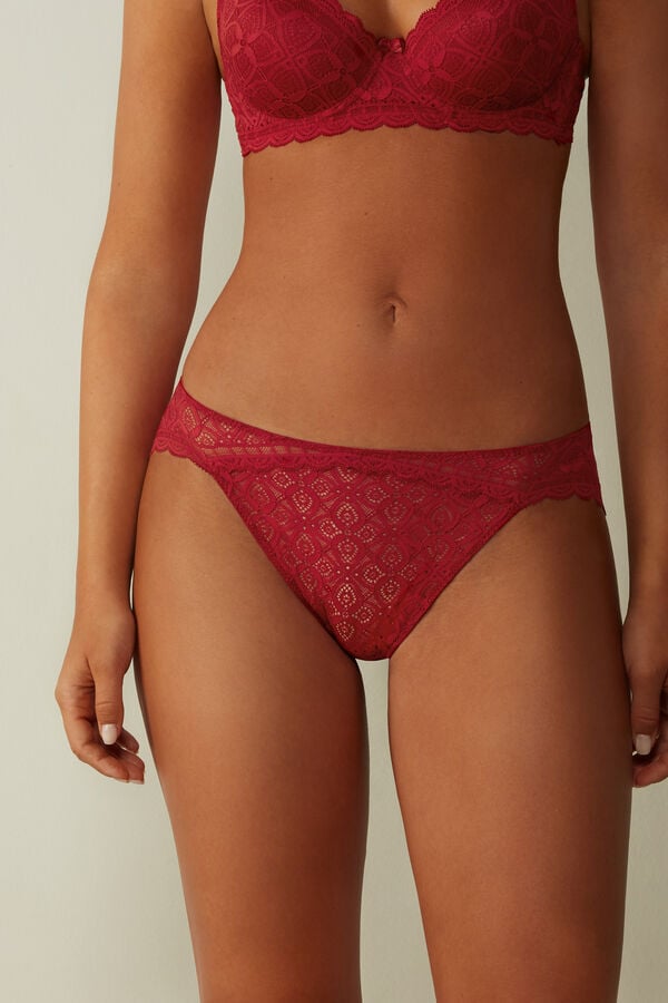 Intimssimi Low Rise Lace Panties Red | USJVR77747