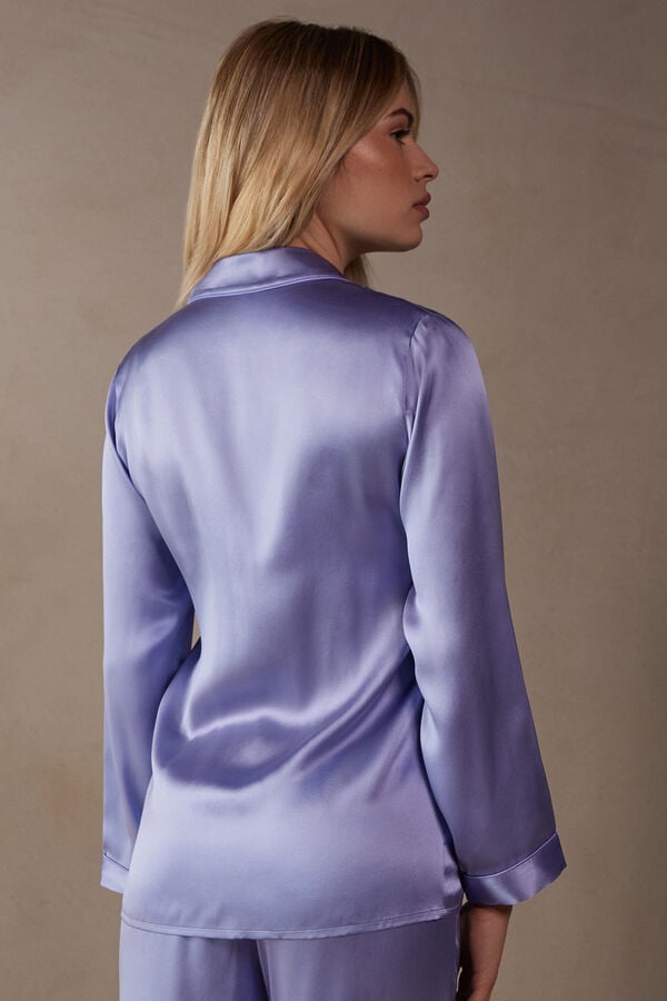 Intimssimi Mannish-Cut Jacket in Silk Satin Violet | UUSND57287