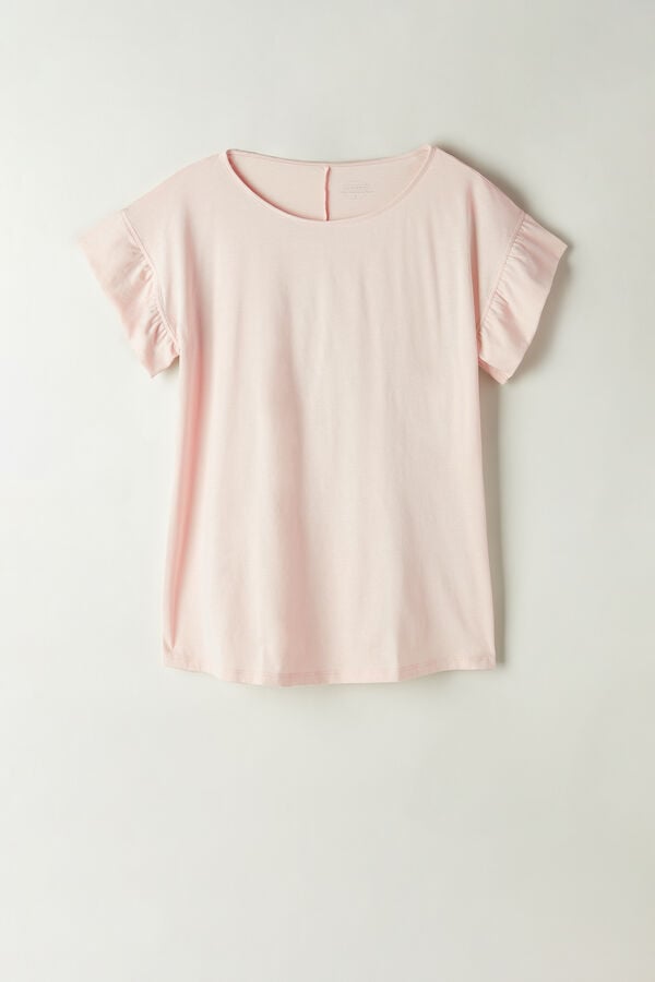 Intimssimi Marine Holidays Short Sleeve Top in Supima® Ultrafresh Cotton Pink | USCIF79317