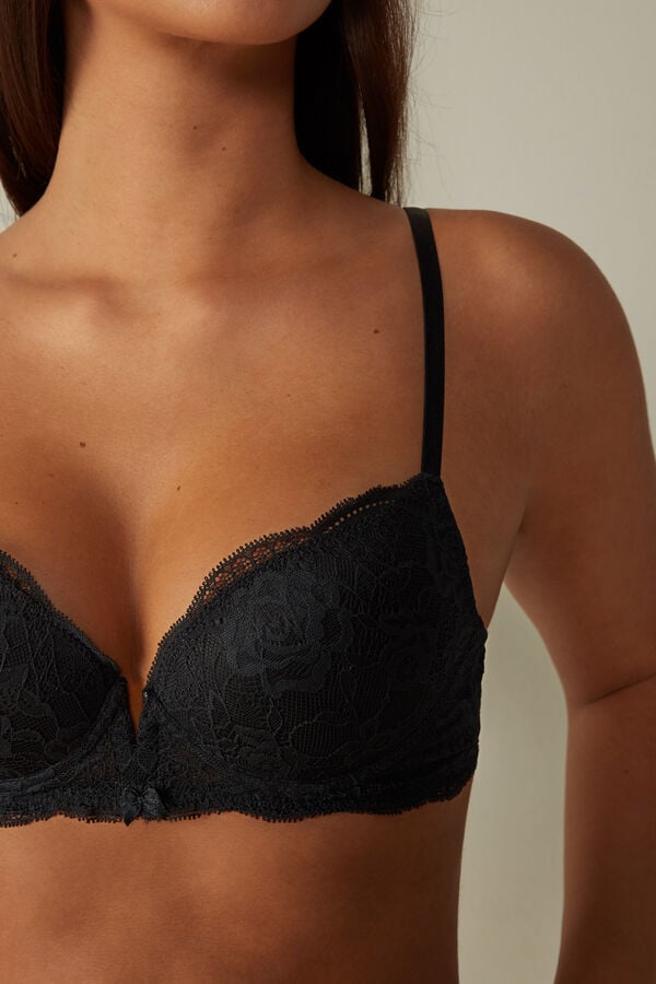 Intimssimi Mia Lace Super Push-Up Bra Black | TUSWZ66725