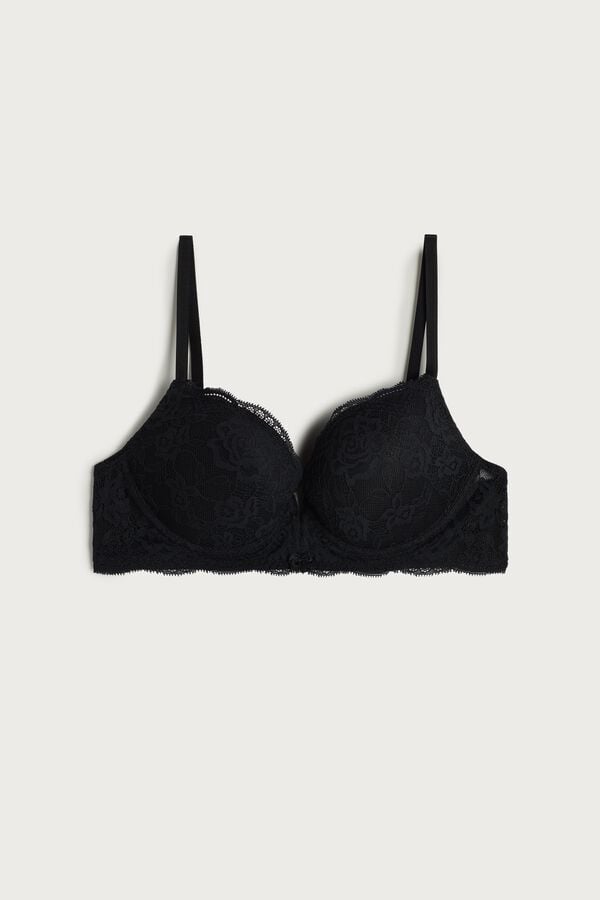 Intimssimi Mia Lace Super Push-Up Bra Black | TUSWZ66725