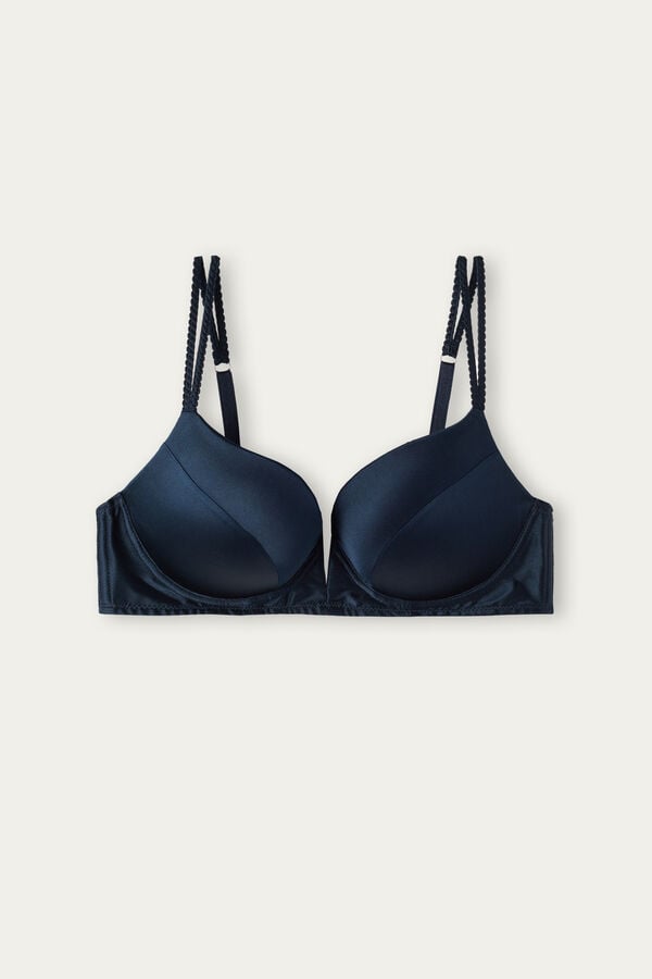 Intimssimi Mia Silk Super Push-Up Bra Blue | USDYB38853