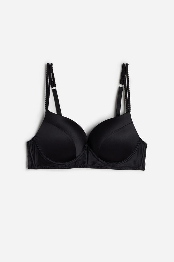 Intimssimi Mia Silk Super Push-Up Bra Black | UUSTG47840