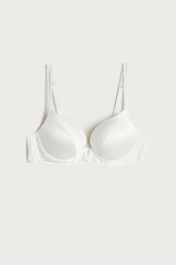 Intimssimi Mia Silk Super Push-Up Bra White | DUSVO63232