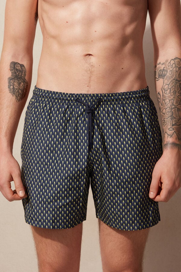 Intimssimi Micro Ice Cream Cone Print Swim Trunks Blue | XUSBH73491