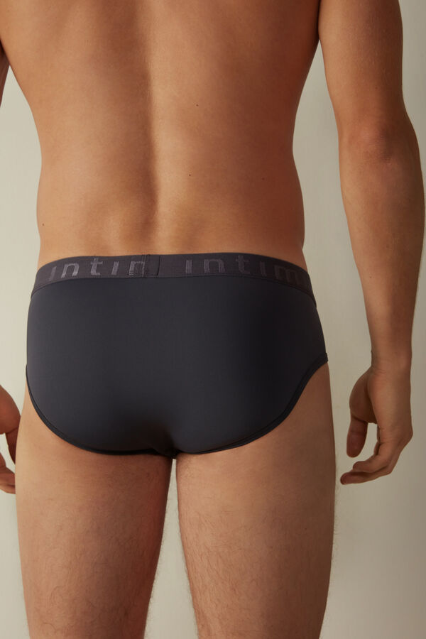 Intimssimi Microfiber Briefs with Logo Detail Grey | BUSSO77943