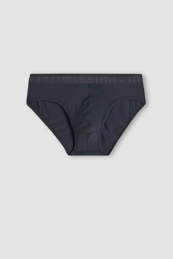 Intimssimi Microfiber Briefs with Logo Detail Grey | BUSSO77943