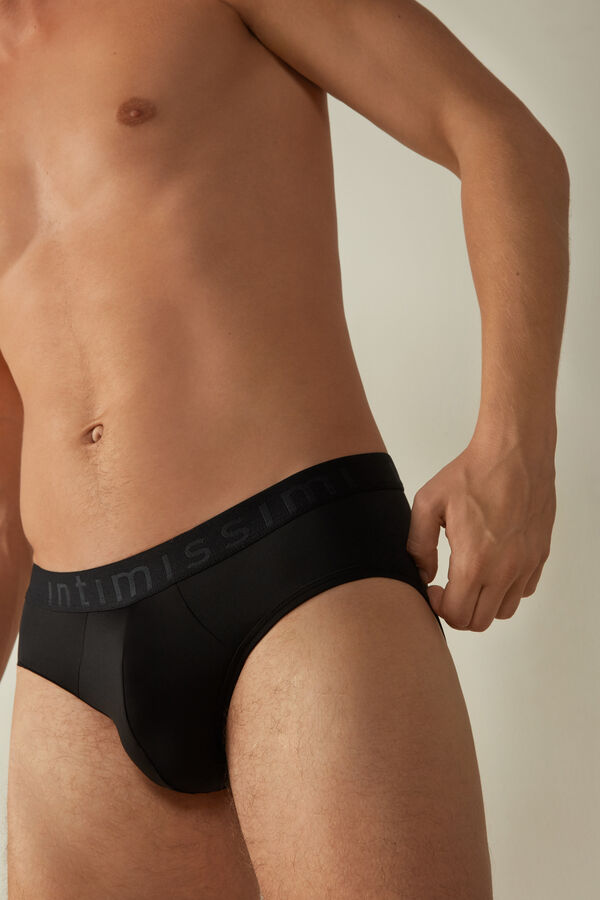 Intimssimi Microfiber Briefs with Logo Detail Black | GUSUC73453