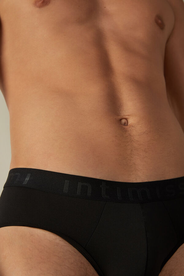 Intimssimi Microfiber Briefs with Logo Detail Black | GUSUC73453