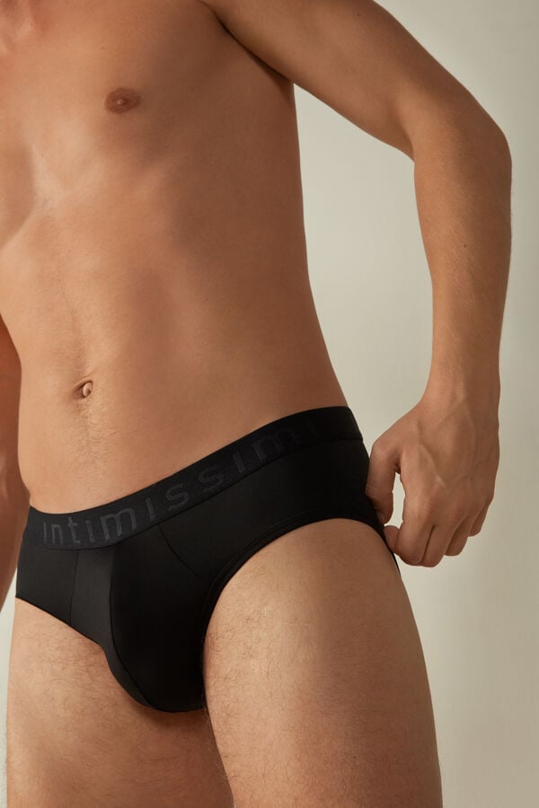 Intimssimi Microfiber Briefs with Logo Detail Black | GUSUC84766