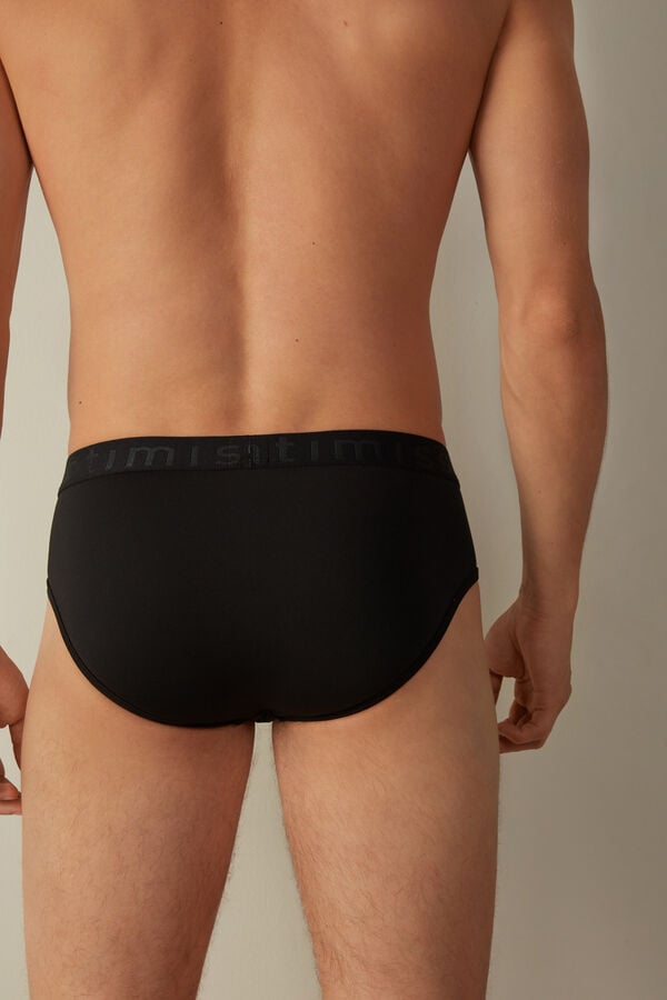 Intimssimi Microfiber Briefs with Logo Detail Black | GUSUC84766