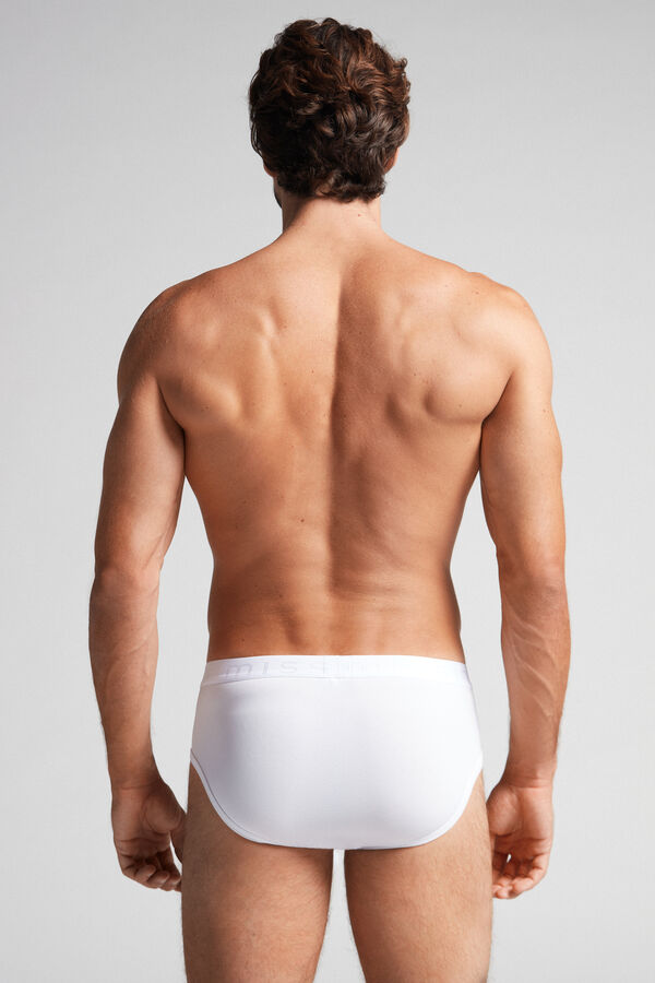 Intimssimi Microfiber Briefs with Logo Detail White | LUSSX14686