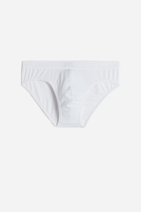 Intimssimi Microfiber Briefs with Logo Detail White | LUSSX14686