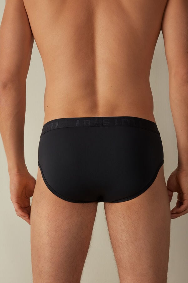 Intimssimi Microfiber Briefs with Logo Detail Blue | QUSWA48634