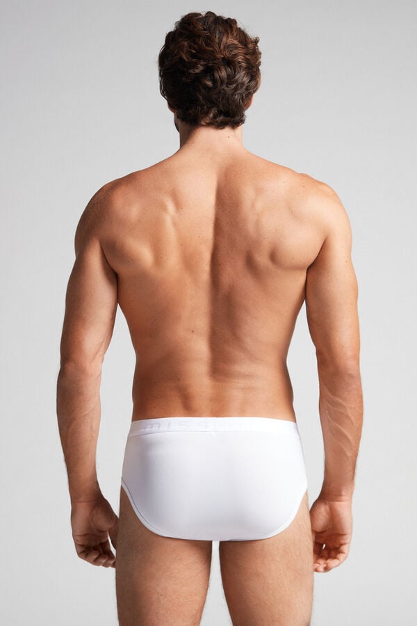 Intimssimi Microfiber Briefs with Logo Detail White | TUSPQ52191