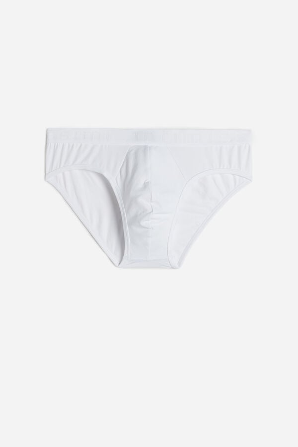 Intimssimi Microfiber Briefs with Logo Detail White | TUSPQ52191