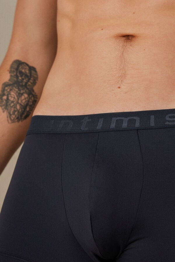 Intimssimi Microfiber Logo Boxer Shorts Blue | AUSWC92332