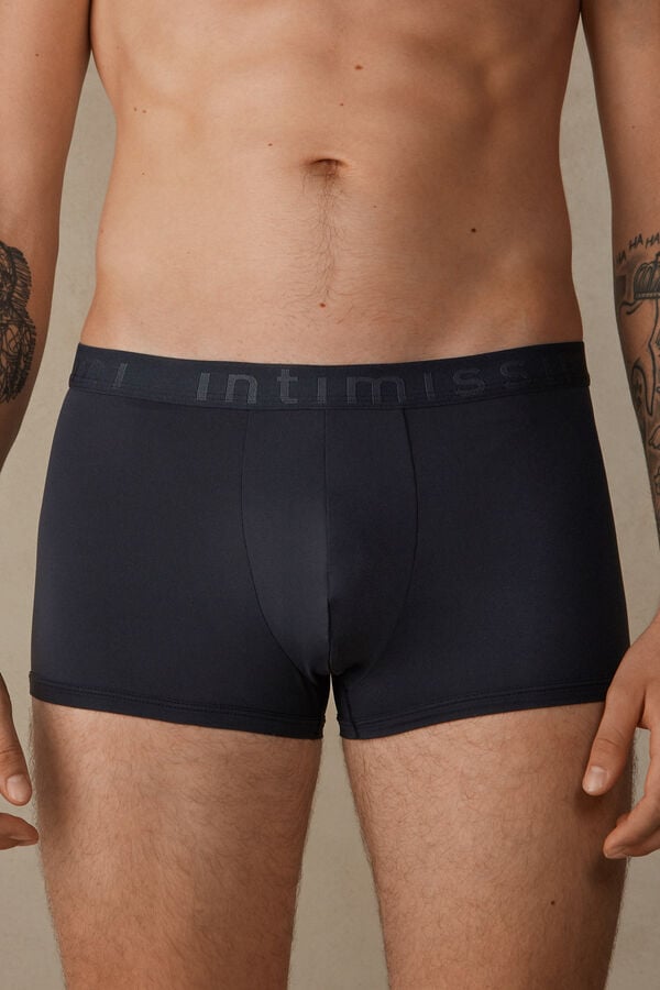 Intimssimi Microfiber Logo Boxer Shorts Blue | AUSWC92332