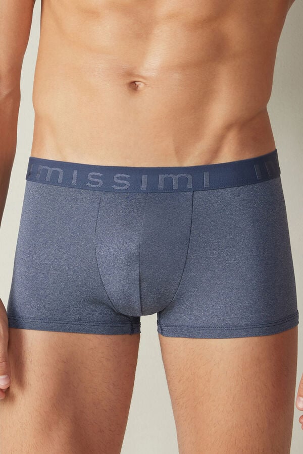 Intimssimi Microfiber Logo Boxer Shorts Blue | MUSFT24230