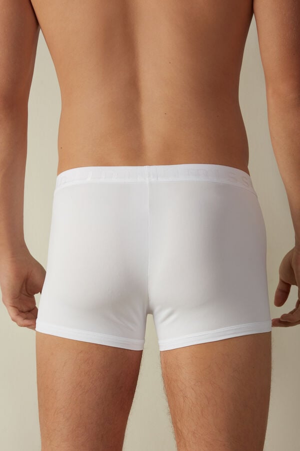 Intimssimi Microfiber Logo Boxer Shorts White | USCVG16578