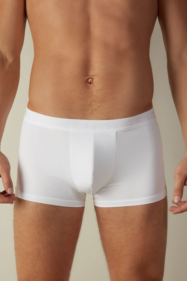 Intimssimi Microfiber Logo Boxer Shorts White | USCVG16578