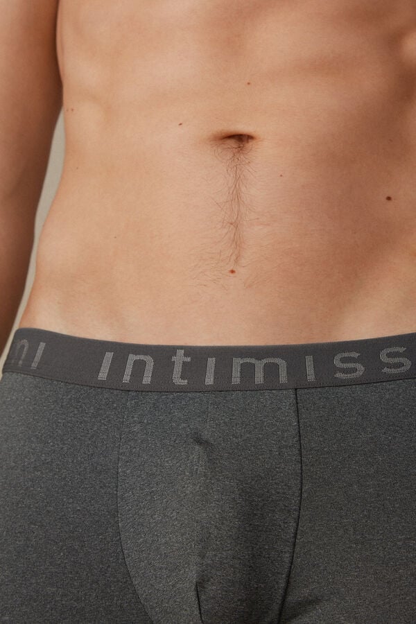 Intimssimi Microfiber Logo Boxer Shorts Dark Grey | USICD96844