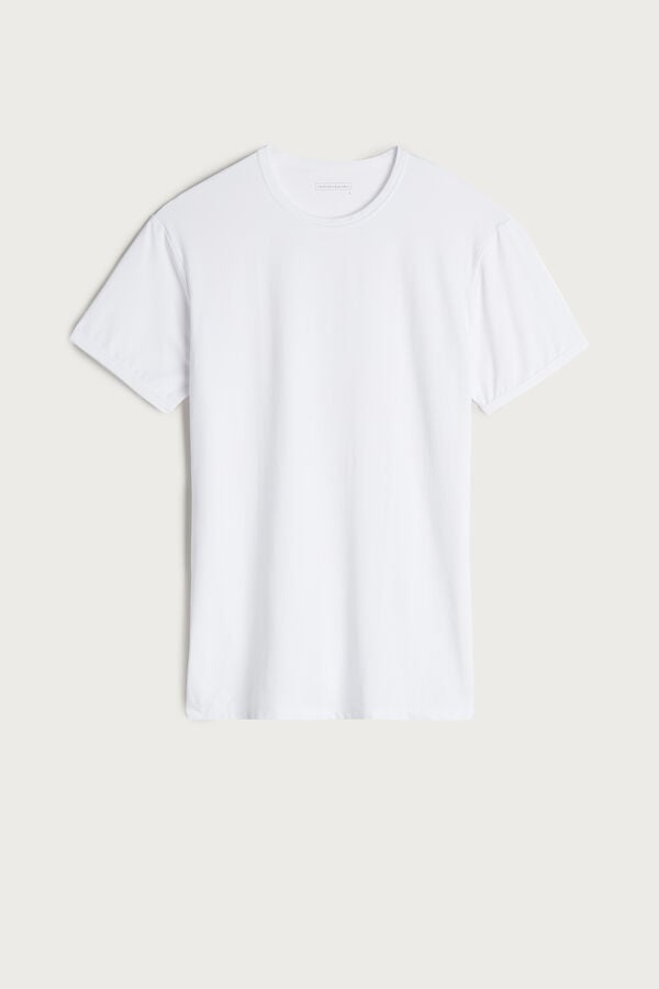 Intimssimi Microfiber T-shirt White | XUSBH23447