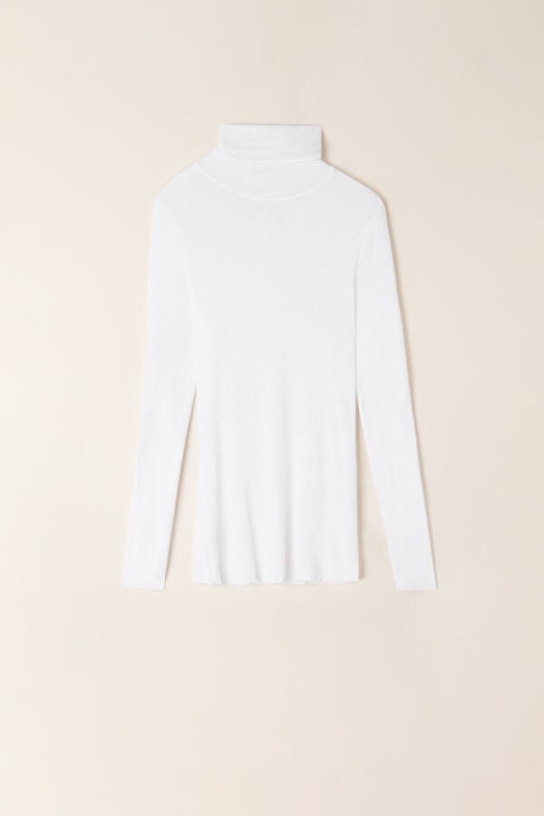 Intimssimi Modal Cashmere Ultralight High-Neck Top White | AUSDF58484