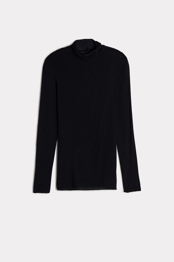 Intimssimi Modal Cashmere Ultralight High-Neck Top Black | PUSQX99440