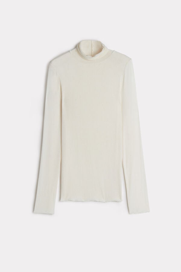 Intimssimi Modal Cashmere Ultralight High-Neck Top White | UUSND11074