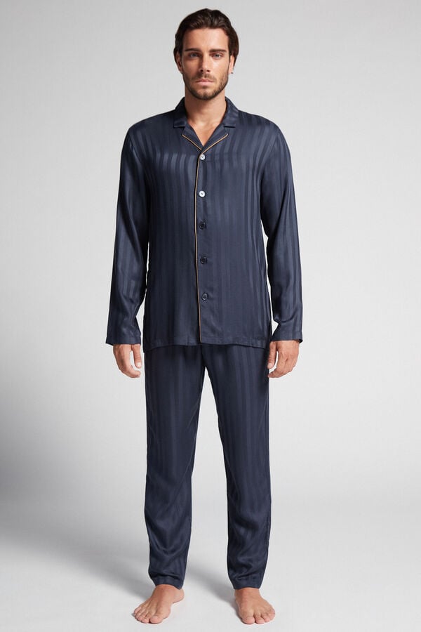 Intimssimi Modal Pajama Set Blue | MUSFT25535